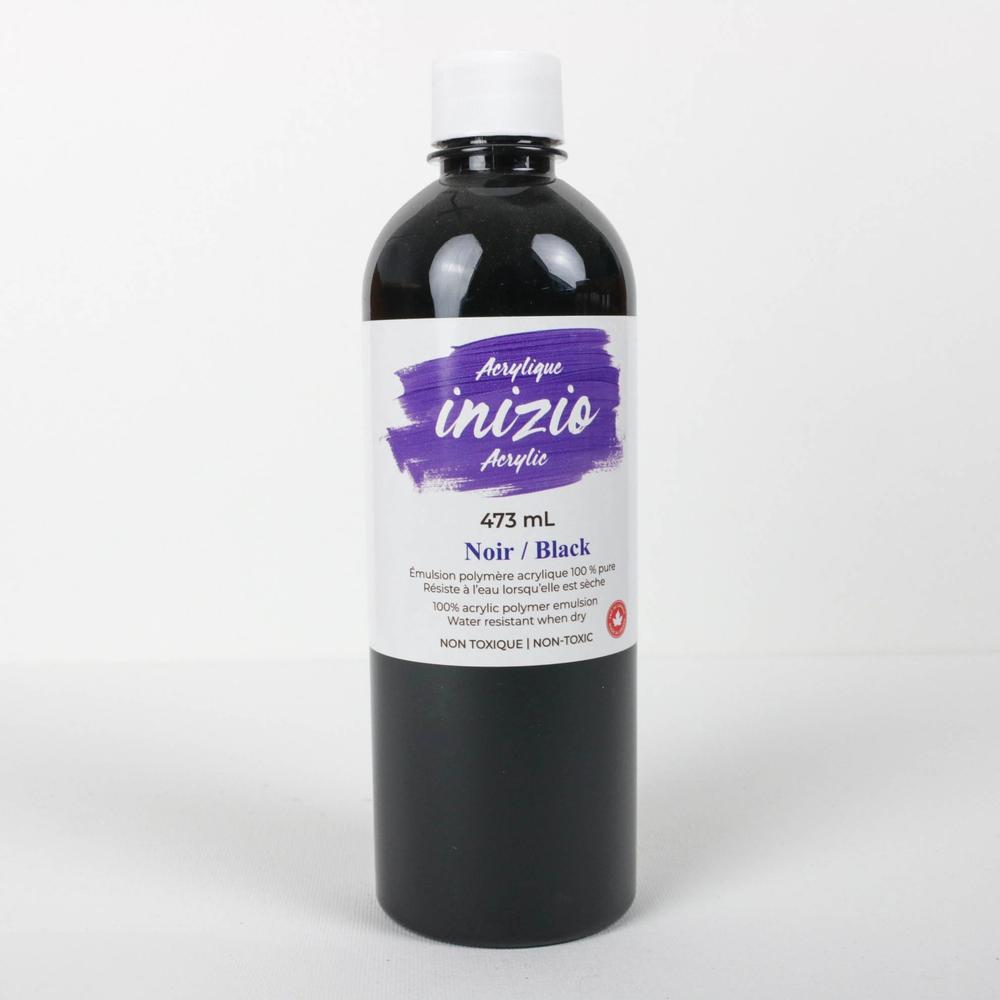 INIZIO Acrylic Paint 473ml (Black) - Image 1